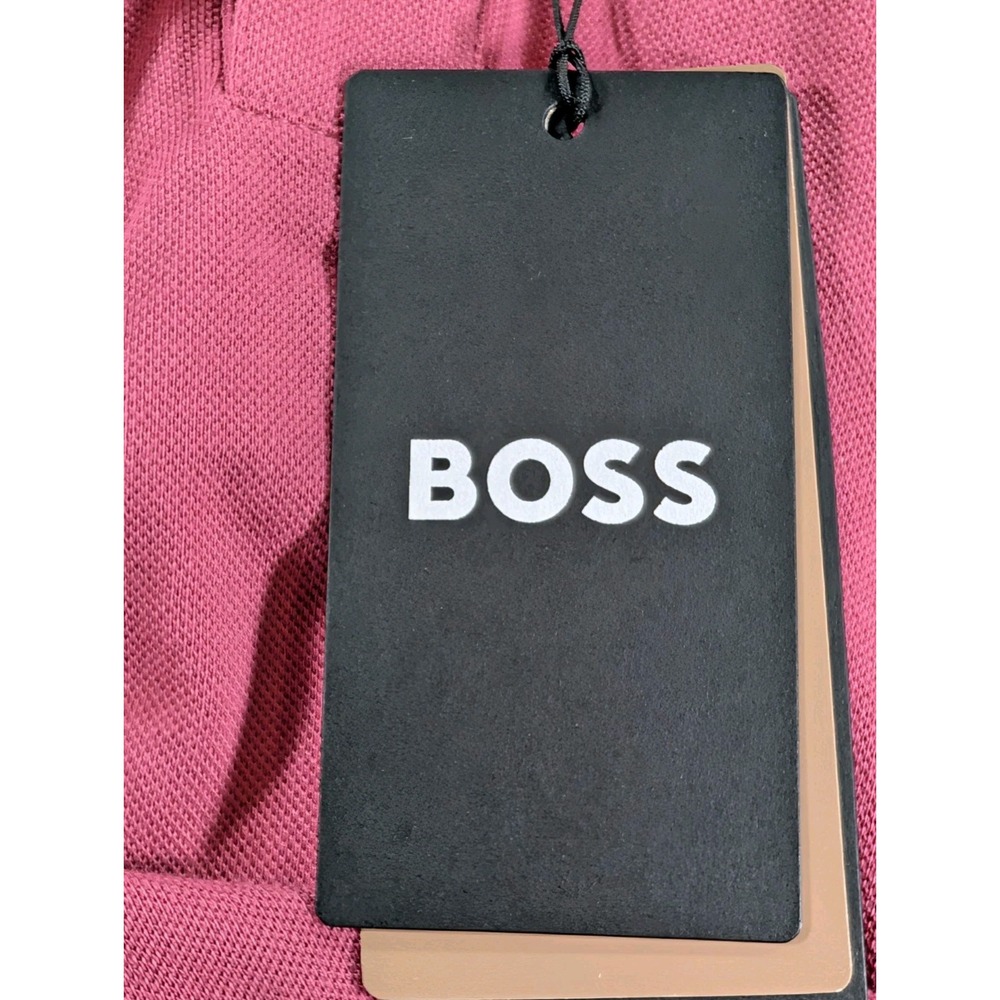 BOSS Black Label Pallas Big &Tall Polo Shirt Bright Pink Cotton Logo 4XL - Picture 11 of 14